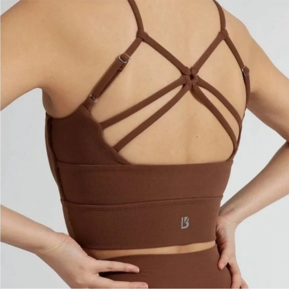BuffBunny Strappy Back Sports Bra in Brown